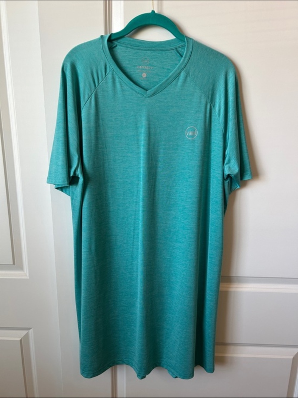 Connect T-Shirt Dress Women’s Large Turquoise/Metallic Silver